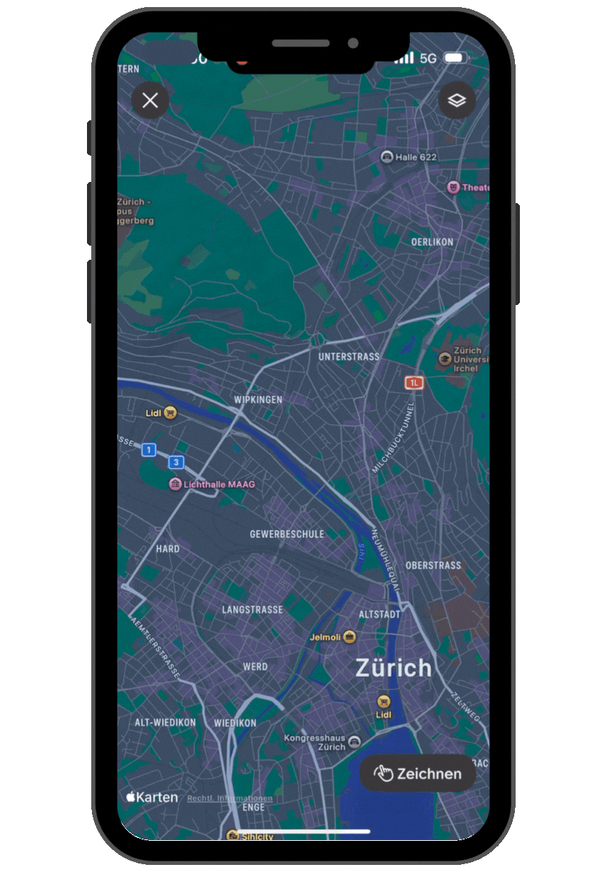 Immobiliensuche mittels Karte